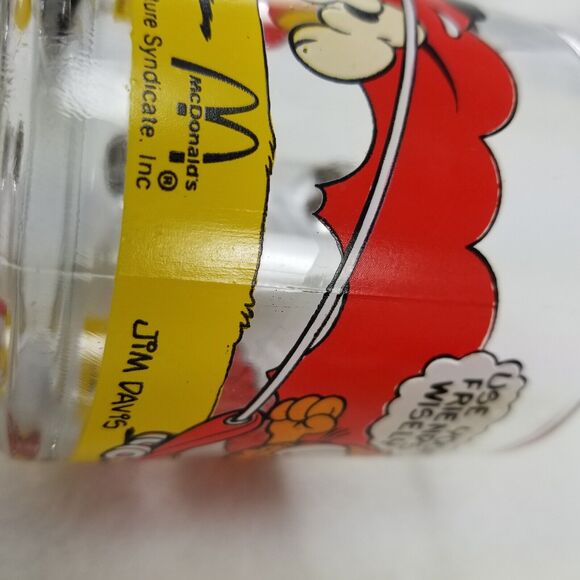 Garfield & Oddie Mug (2) Vtg 1978 Use Your Friends Wisely Glass Mcdonalds Cup - Picture 12 of 16
